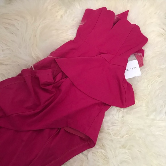 ELLIATT IMPACT STRAPLESS RUFFLED COCKTAIL DRESS - Picture 3 of 8